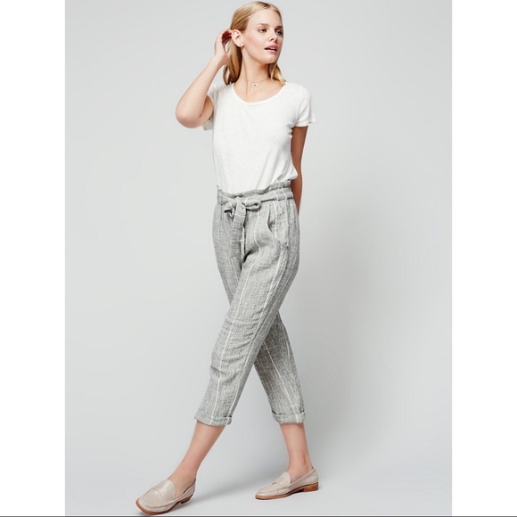 Free People Paperbag Linen Pants - Picture 2 of 8